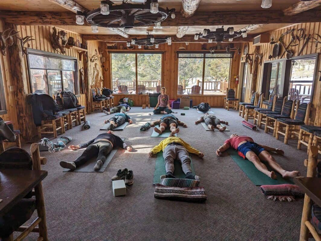 Yoga, breathwork and meditation in a Colorado mountain lodge