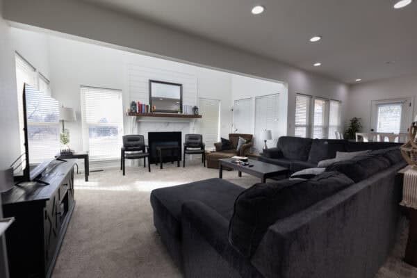 The living room at the Foxfield house