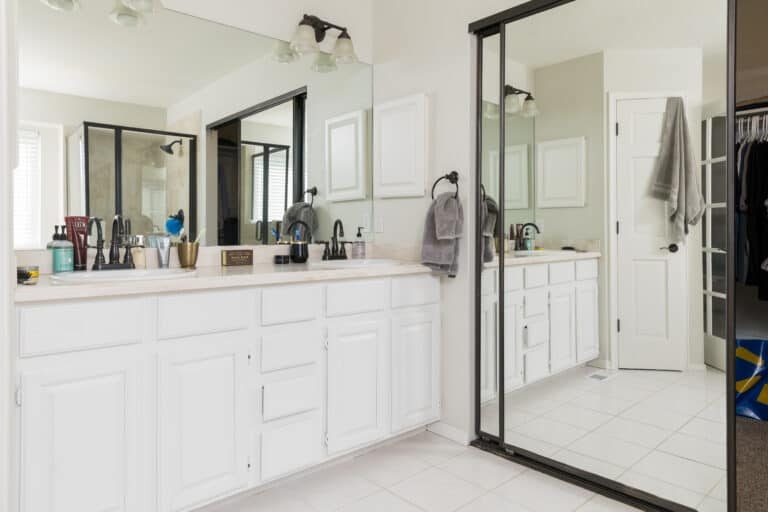 A bathroom at the Piney Creek house