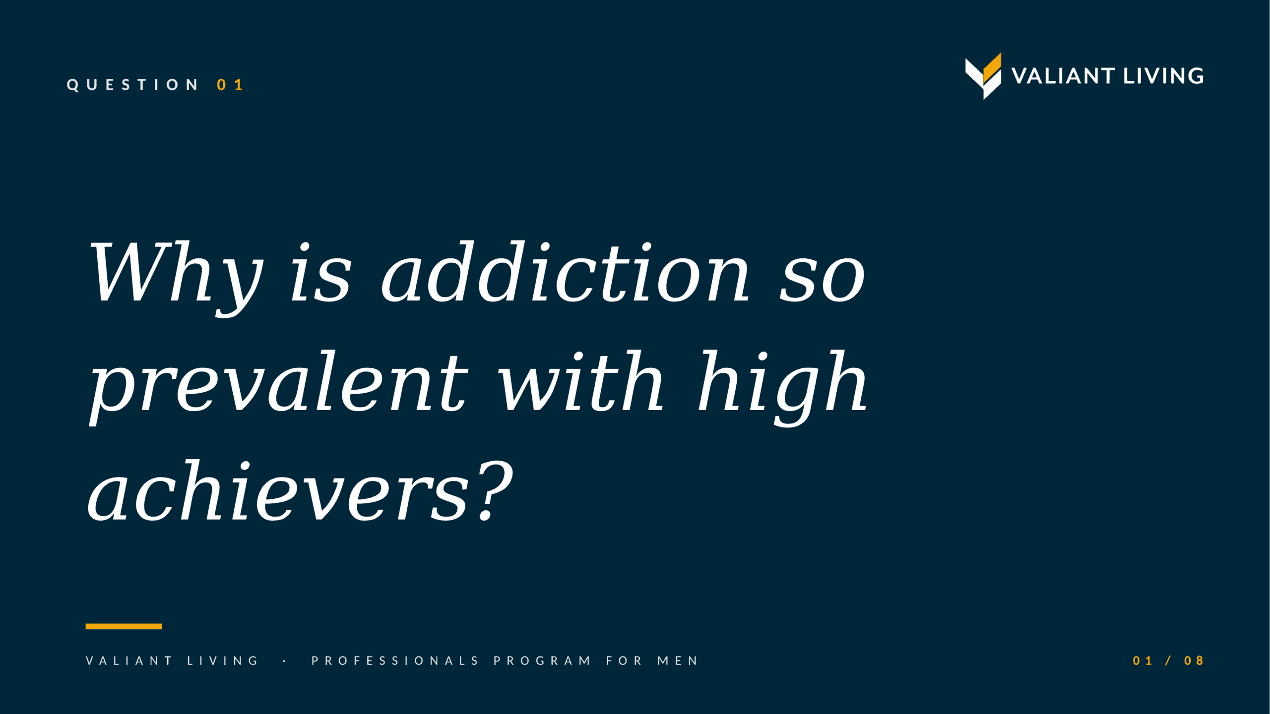 Question 01: Why is addiction so prevalent with high achievers?